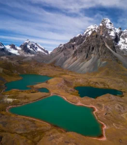 Seven Lakes of Ausangate surrounded by the Andes
